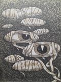 Larger/Small drawing 51 by steve newton, Drawing, Pen on Paper