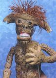 monkey / goat boy - table-top puppet by steve newton, Sculpture, foam, chamois leather skin.