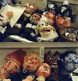 punch & judy puppets -work in progress by steve newton, Sculpture, foam heads.