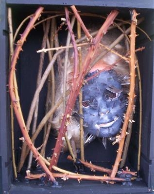 In defence by steve newton, Sculpture, mixed media, vinyl, scalpel blades,